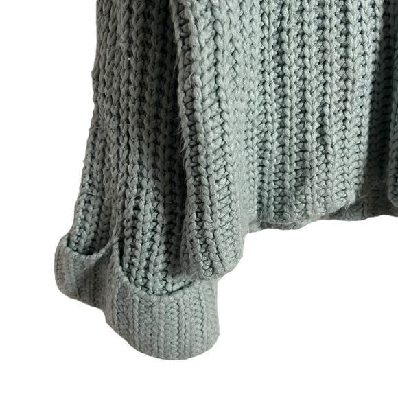 525 America Blue Wide Sleeve Chunky Knit Turtleneck Sweater Size Large - Picture 8 of 12